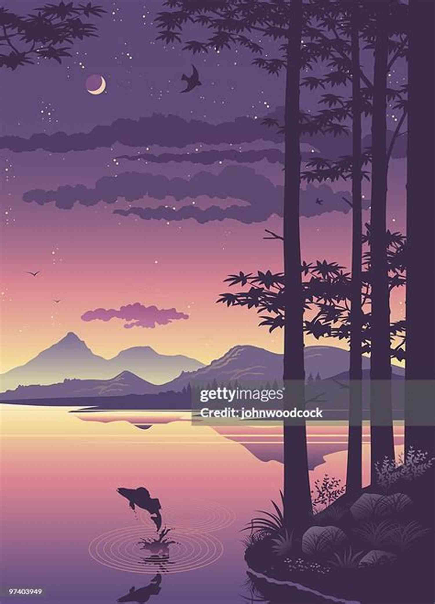 Illustration Of A Tranquil Scene With A Sunset And An Open Book The Words I Wish You Heard: Poems