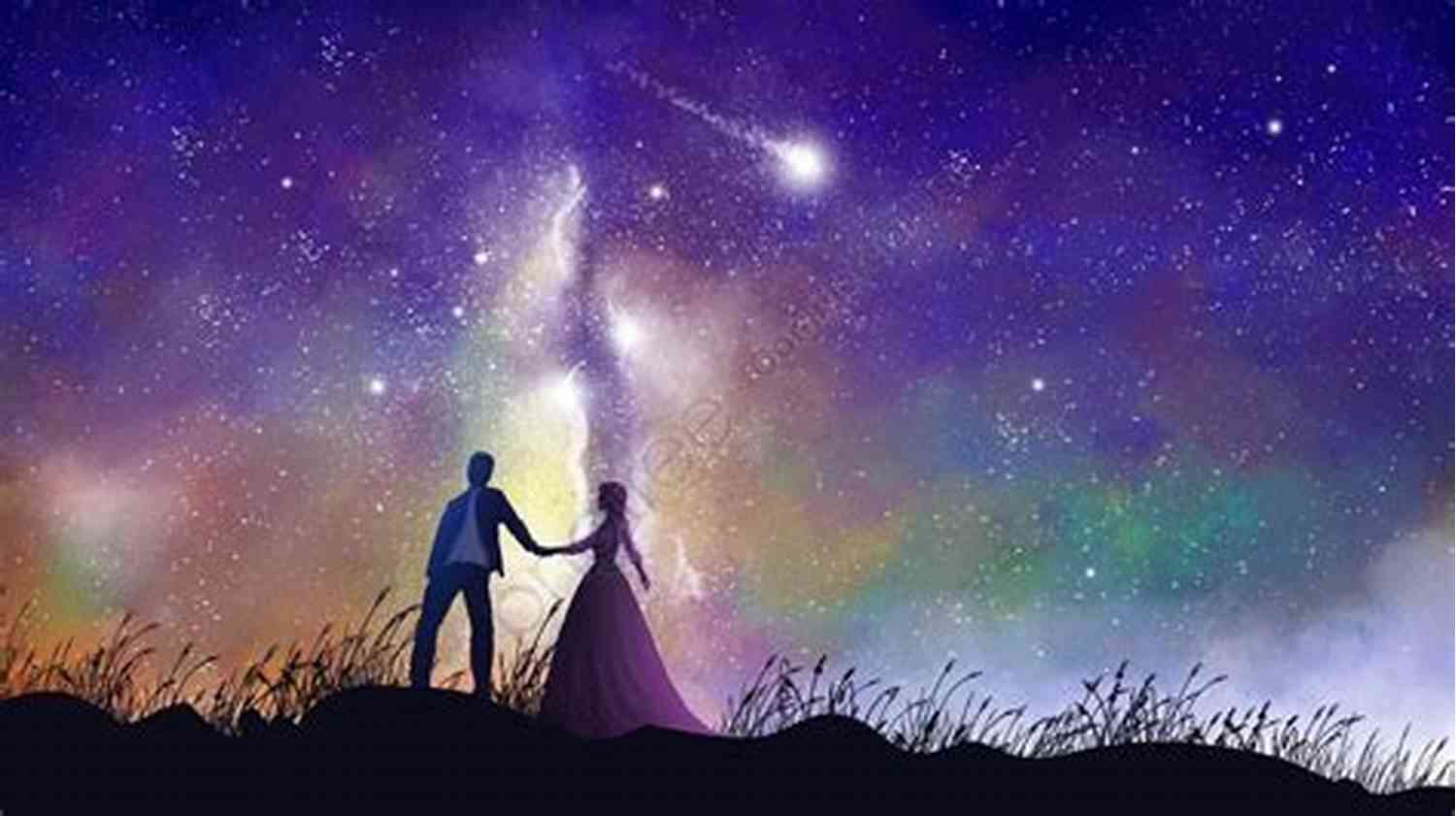 Illustration Of Futuristic Couple Holding Hands Under A Starry Sky Universal Love: Stories Alexander Weinstein